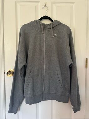 Gymshark Essential Oversized Zip Hoodie Charcoal Grey S